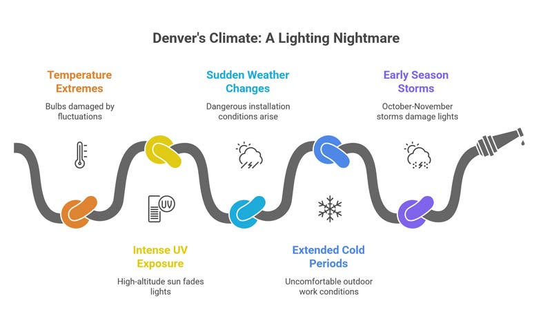 Denver's Climate for christmas permanent lighting